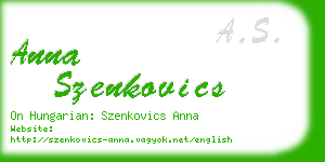 anna szenkovics business card